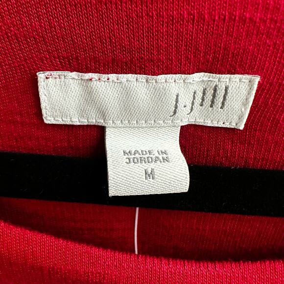 J Jill Sangria Red Knit Layered Button Down Back Dress Size M Flowy NEW - Picture 6 of 11